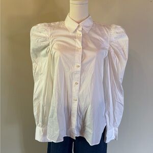 GAP Women's Puff Sleeve Button Down Shirt